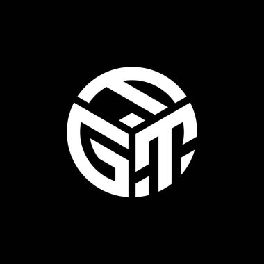 Siyah arka planda FGT harf logosu tasarımı. FGT yaratıcı harflerin baş harfleri logo kavramı. FGT harf tasarımı.