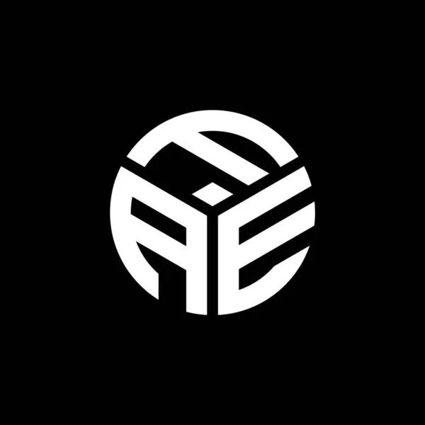Projekt Logo Litery Fae Czarnym Tle Fae Kreatywne Inicjały Litera — Wektor stockowy