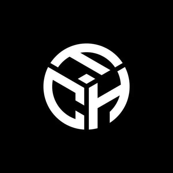 Fch Lettre Logo Design Sur Fond Noir Fch Initiales Créatives — Image vectorielle