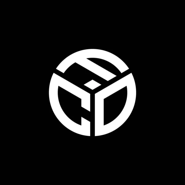 Diseño Del Logotipo Carta Fco Sobre Fondo Negro Fco Iniciales — Archivo Imágenes Vectoriales
