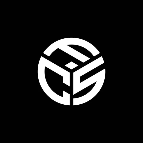Desain Logo Huruf Fcs Pada Latar Belakang Hitam Fcs Kreatif - Stok Vektor
