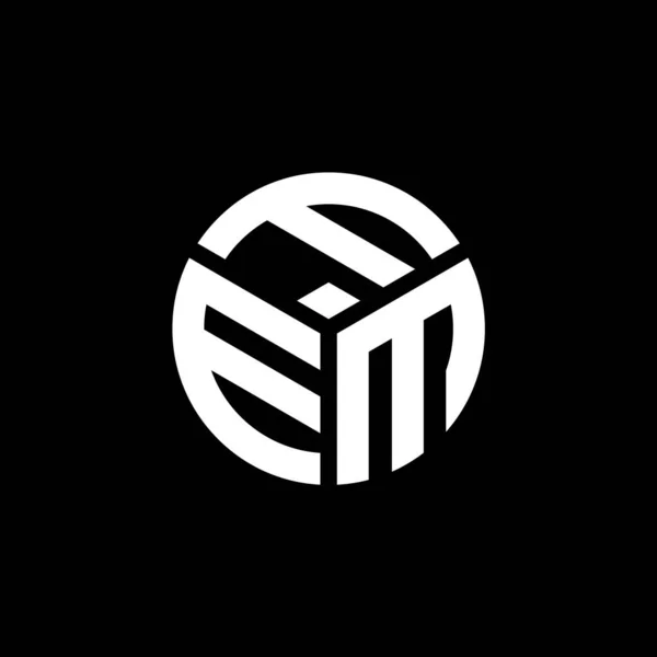 Design Logotipo Carta Fem Fundo Preto Fem Iniciais Criativas Conceito — Vetor de Stock