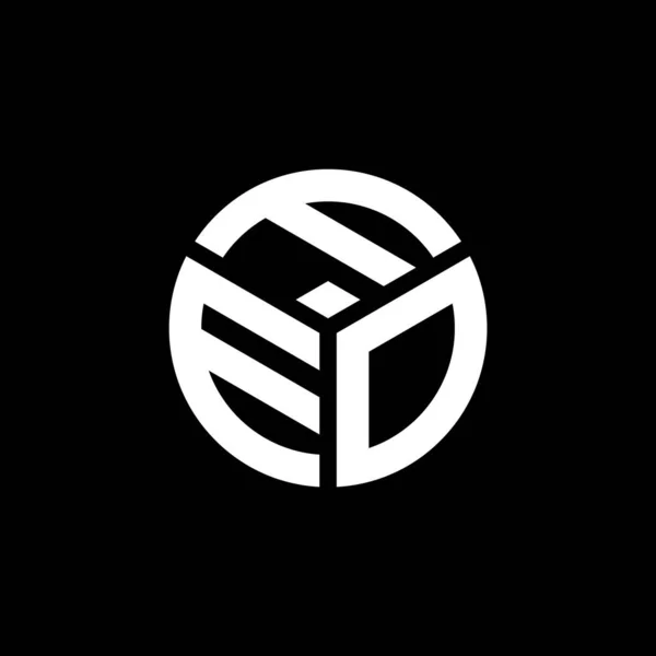 Feo Lettera Logo Design Sfondo Nero Feo Creativo Iniziali Lettera — Vettoriale Stock