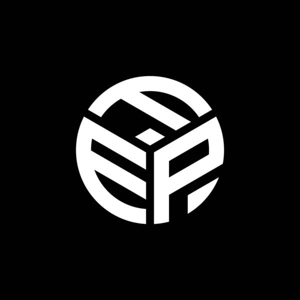 Fep Letter Logo Design Auf Schwarzem Hintergrund Fep Kreative Initialen — Stockvektor