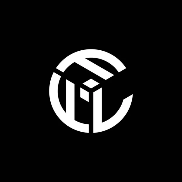 Siyah Arka Planda Ffl Harf Logosu Tasarımı Ffl Yaratıcı Harflerin — Stok Vektör