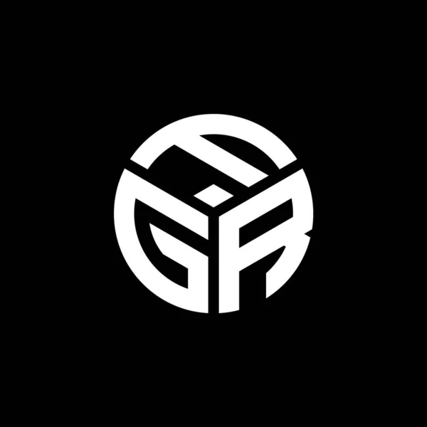 Siyah Arka Planda Fgr Harf Logosu Tasarımı Fgr Yaratıcı Harflerin — Stok Vektör