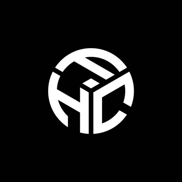 Diseño Del Logotipo Letra Fhc Sobre Fondo Negro Fhc Iniciales — Vector de stock