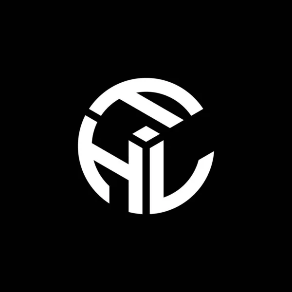 Diseño Del Logotipo Letra Fhl Sobre Fondo Negro Fhl Iniciales — Vector de stock