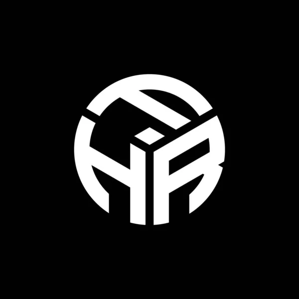 Fhr Logo Ontwerp Zwarte Achtergrond Fhr Creatieve Initialen Letter Logo — Stockvector