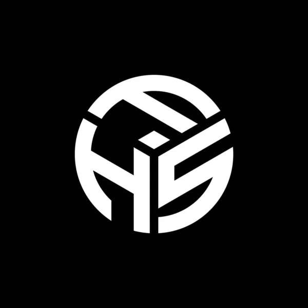 Projekt Logo Litery Fhs Czarnym Tle Fhs Twórcze Inicjały Litera — Wektor stockowy