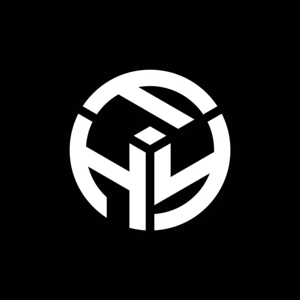 Siyah Arka Planda Fhy Harf Logosu Tasarımı Fhy Yaratıcı Harflerin — Stok Vektör