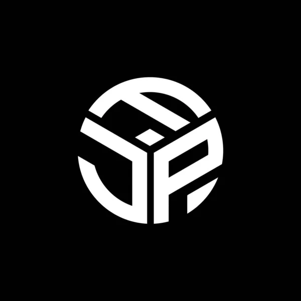 Siyah Arkaplanda Fjp Harf Logosu Tasarımı Fjp Yaratıcı Harflerin Baş — Stok Vektör