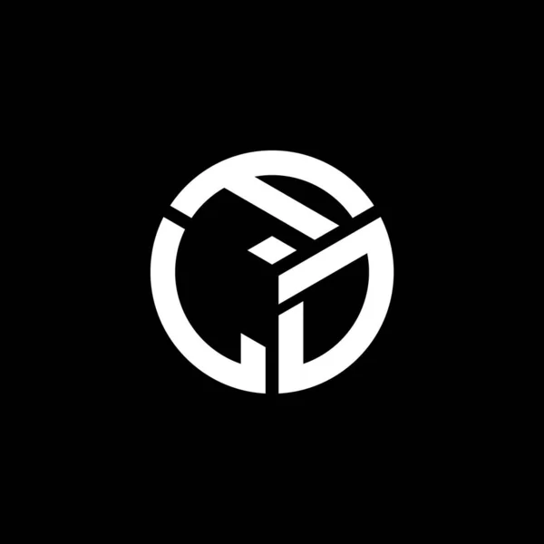 Fld Lettera Logo Design Sfondo Nero Fld Creativo Iniziali Lettera — Vettoriale Stock