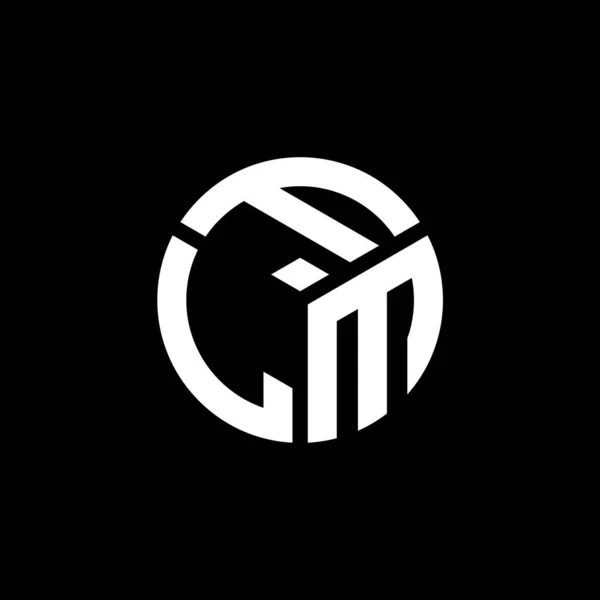 Flm Lettera Logo Design Sfondo Nero Flm Creativo Iniziali Lettera — Vettoriale Stock