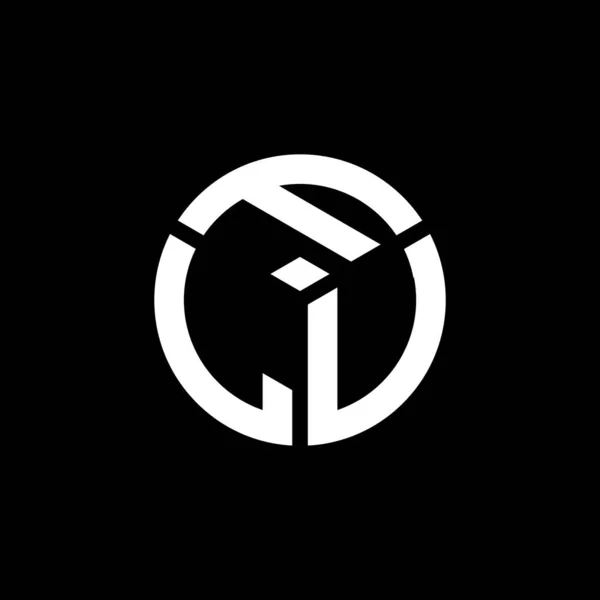Projekt Logo Litery Flv Czarnym Tle Flv Twórcze Inicjały Koncepcja — Wektor stockowy