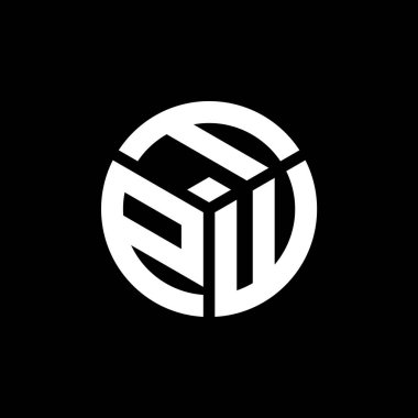 Siyah arka planda FPW harf logosu tasarımı. FPW yaratıcı harflerin baş harfleri logo kavramı. FPW harf tasarımı.