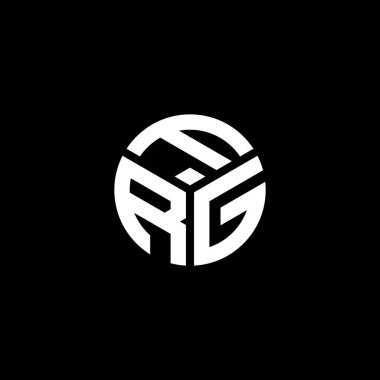 Siyah arka planda FRG harf logosu tasarımı. FRG yaratıcı harflerin baş harfleri logo kavramı. FRG harf tasarımı.