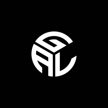 Siyah arka planda GAL harf logosu tasarımı. GAL yaratıcı harfler logosu konsepti. GAL harf tasarımı.