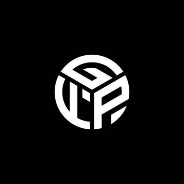 Siyah arka planda GFP harf logosu tasarımı. GFP yaratıcı harflerin baş harfleri logo kavramı. GFP harf tasarımı.