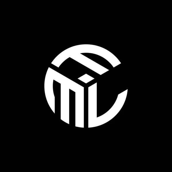 Diseño Del Logotipo Letra Fml Sobre Fondo Negro Fml Iniciales — Archivo Imágenes Vectoriales