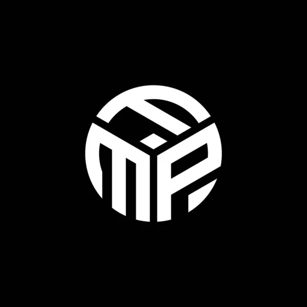 Diseño Del Logotipo Letra Fmp Sobre Fondo Negro Fmp Iniciales — Vector de stock