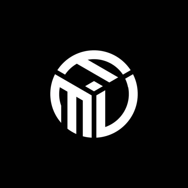 Diseño Del Logotipo Carta Fmv Sobre Fondo Negro Fmv Iniciales — Vector de stock