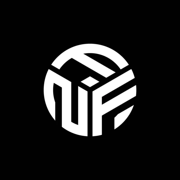 Diseño Del Logotipo Letra Fnf Sobre Fondo Negro Fnf Iniciales — Archivo Imágenes Vectoriales