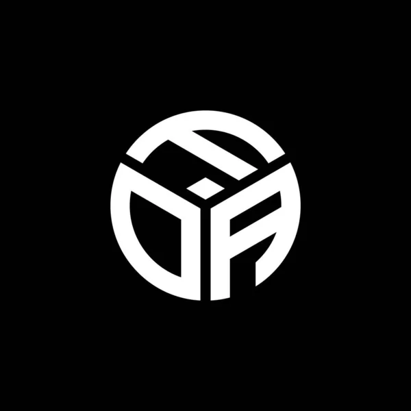 Projekt Logo Litery Foa Czarnym Tle Foa Twórcze Inicjały Koncepcja — Wektor stockowy