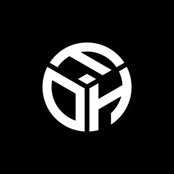 Foh Logo Ontwerp Zwarte Achtergrond Foh Creatieve Initialen Letter Logo — Stockvector