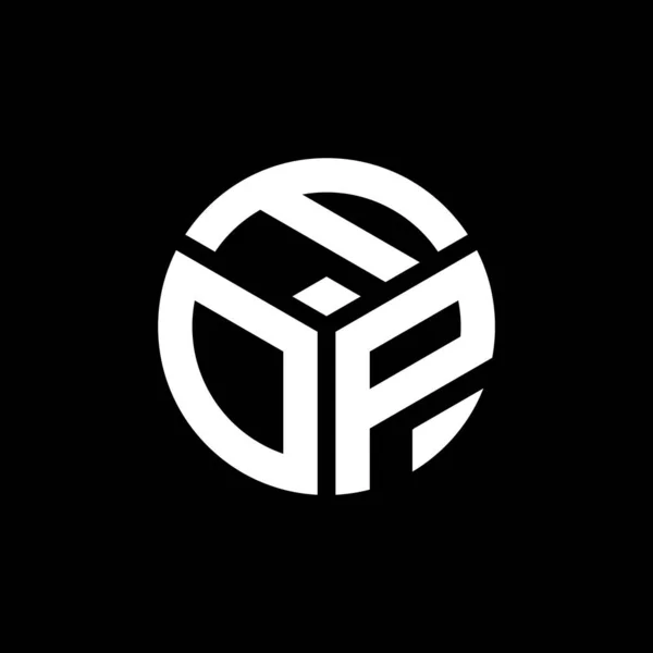 Projekt Logo Litery Fop Czarnym Tle Fop Twórcze Inicjały Litera — Wektor stockowy