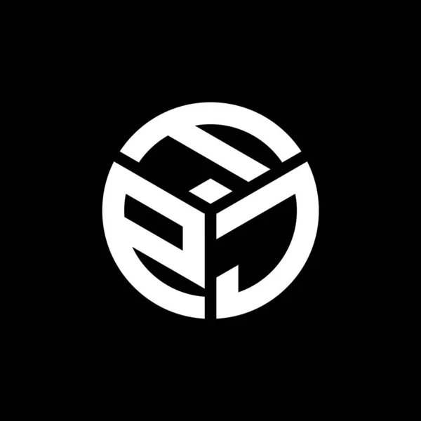 Siyah Arka Planda Fpj Harf Logosu Tasarımı Fpj Yaratıcı Harflerin — Stok Vektör