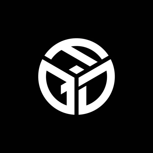Siyah Arka Planda Fqd Harf Logosu Tasarımı Fqd Yaratıcı Harflerin — Stok Vektör
