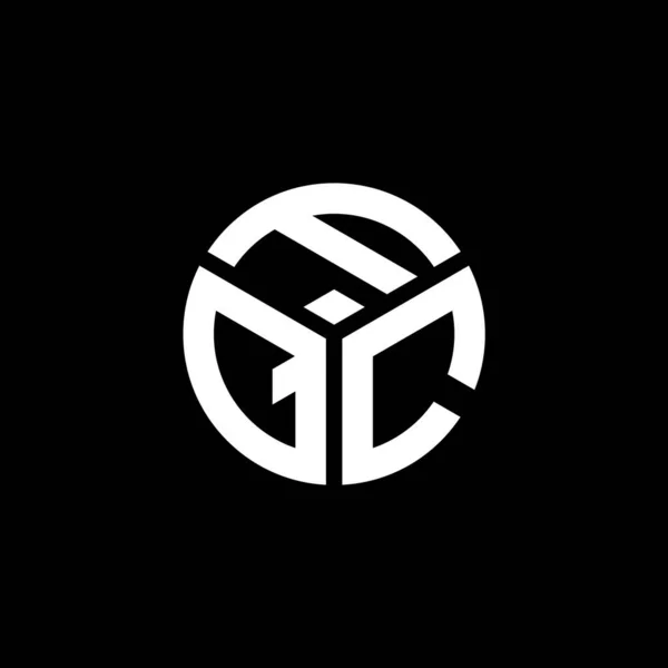 Fqc Lettre Logo Design Sur Fond Noir Fqc Initiales Créatives — Image vectorielle