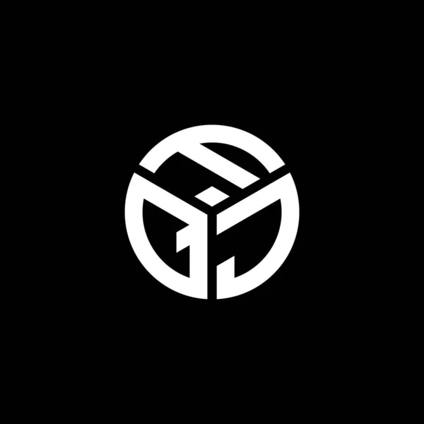 Fqj Lettre Logo Design Sur Fond Noir Fqj Initiales Créatives — Image vectorielle
