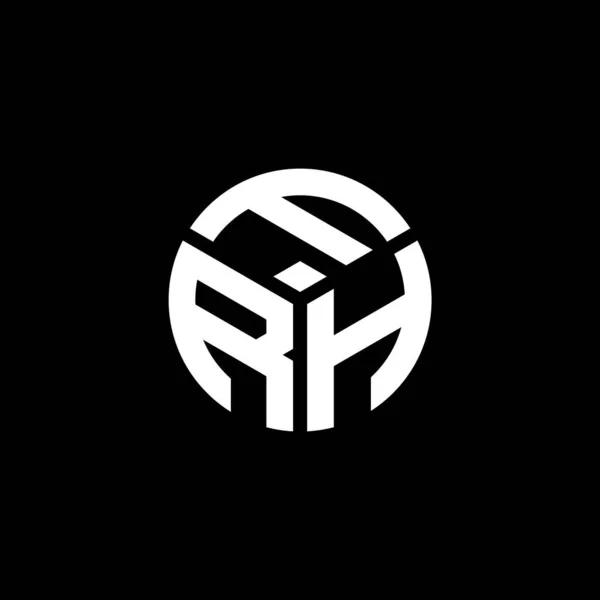 Frh Letter Logo Design Auf Schwarzem Hintergrund Frh Kreative Initialen — Stockvektor