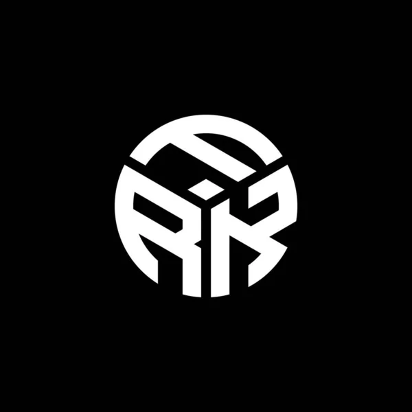 Diseño Del Logotipo Letra Frk Sobre Fondo Negro Frk Iniciales — Vector de stock