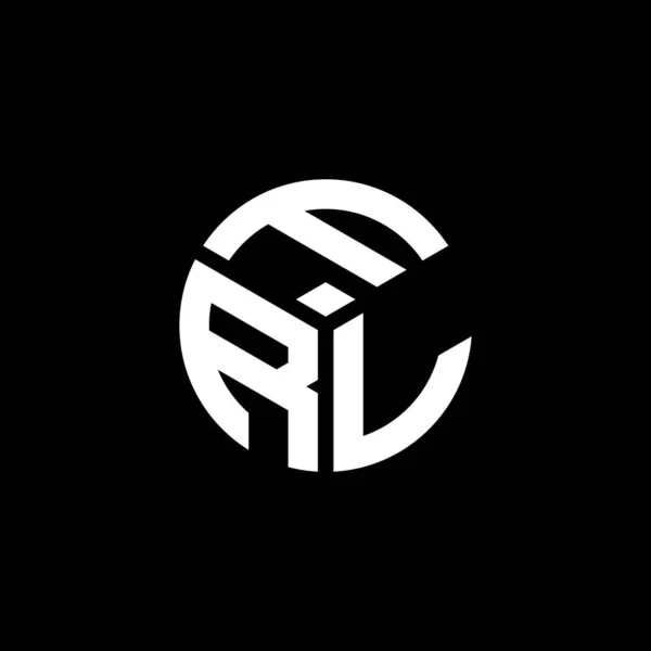 Diseño Del Logotipo Letra Frl Sobre Fondo Negro Frl Iniciales — Archivo Imágenes Vectoriales