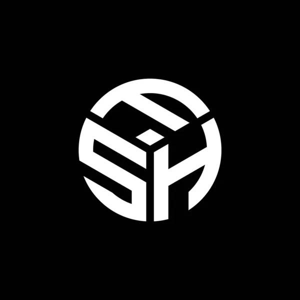 Дизайн Логотипа Fsh Чёрном Фоне Концепция Логотипа Инициалами Fsh Дизайн — стоковый вектор