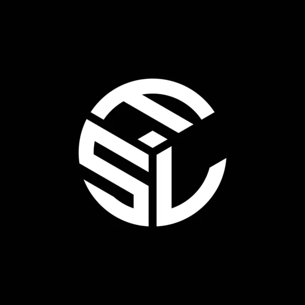 Diseño Del Logotipo Letra Fsl Sobre Fondo Negro Fsl Iniciales — Vector de stock