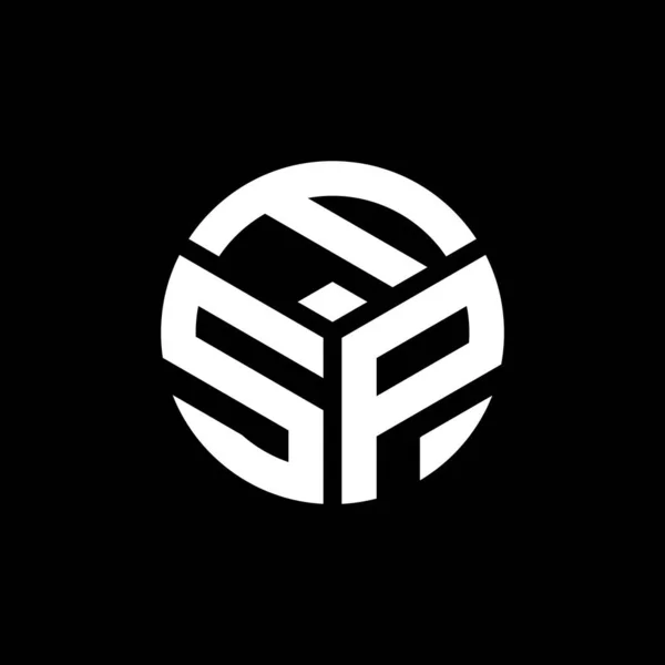 Siyah Arka Planda Fsp Harf Logosu Tasarımı Fsp Yaratıcı Harflerin — Stok Vektör
