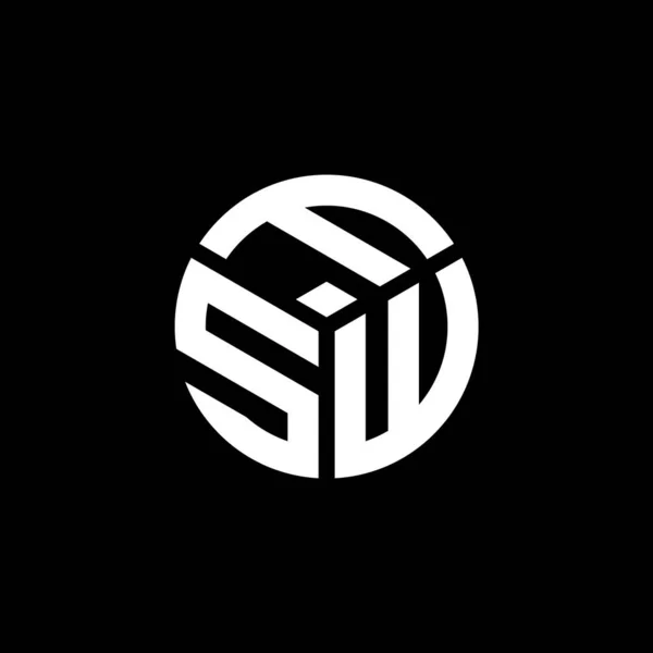 Дизайн Логотипа Fsw Чёрном Фоне Концепция Логотипа Инициалами Fsw Дизайн — стоковый вектор