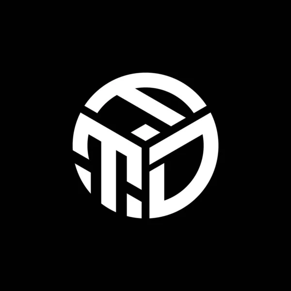 Ftd Letter Logo Design Black Background Ftd Creative Initials Letter — Stock Vector