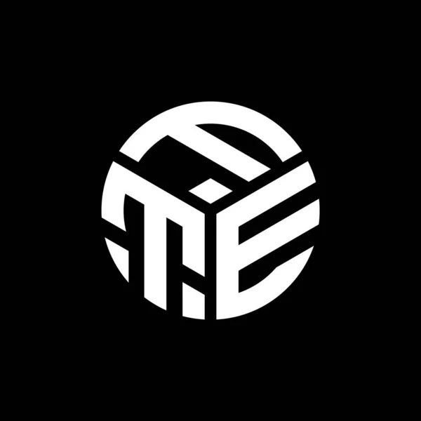 Дизайн Логотипу Літери Fte Чорному Тлі Fte Креативні Ініціали Концепції — стоковий вектор
