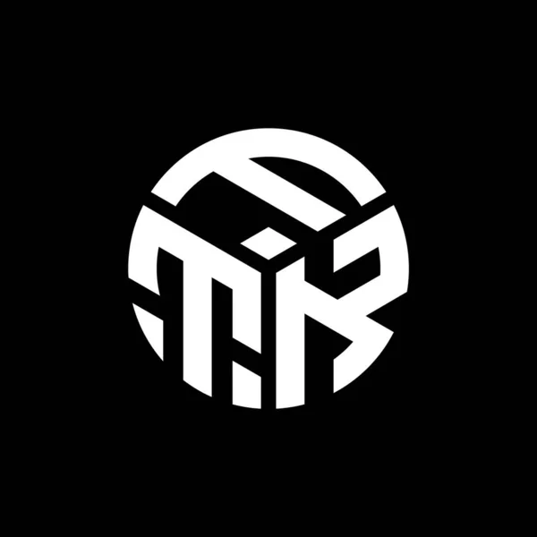 Ftk Letter Logo Design Auf Schwarzem Hintergrund Ftk Kreative Initialen — Stockvektor