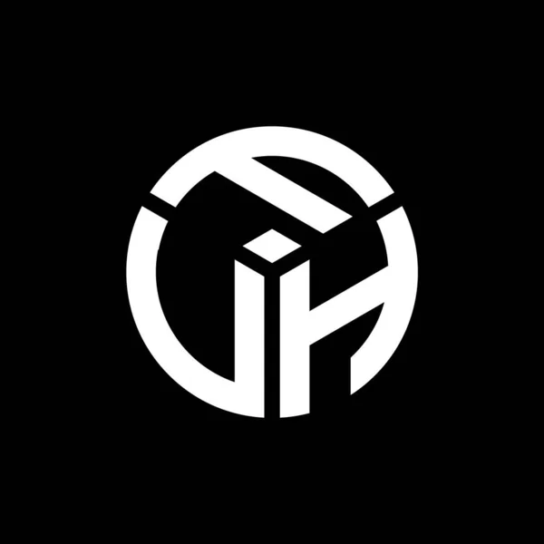 黒い背景にFvh文字のロゴデザイン Fvhクリエイティブイニシャルレターロゴコンセプト Fvhレターデザイン — ストックベクタ