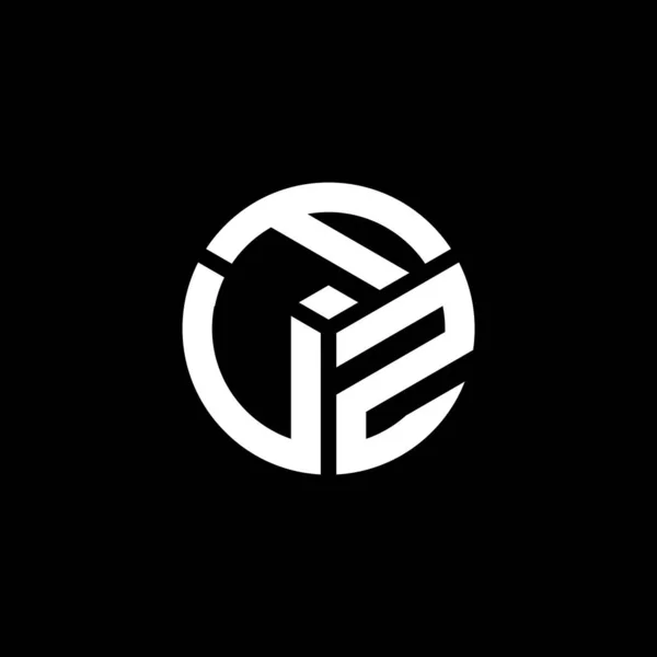 黒の背景にFvzの文字のロゴデザイン Fvzクリエイティブイニシャルレターロゴコンセプト Fvz手紙デザイン — ストックベクタ