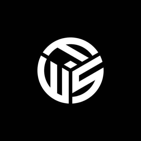 Siyah Arka Planda Fws Harf Logosu Tasarımı Fws Yaratıcı Harflerin — Stok Vektör