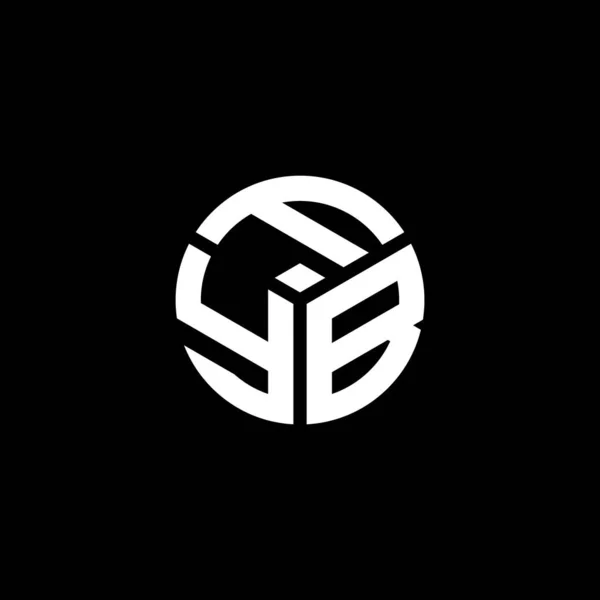 Siyah Arka Planda Fyb Harf Logosu Tasarımı Fyb Yaratıcı Harflerin — Stok Vektör