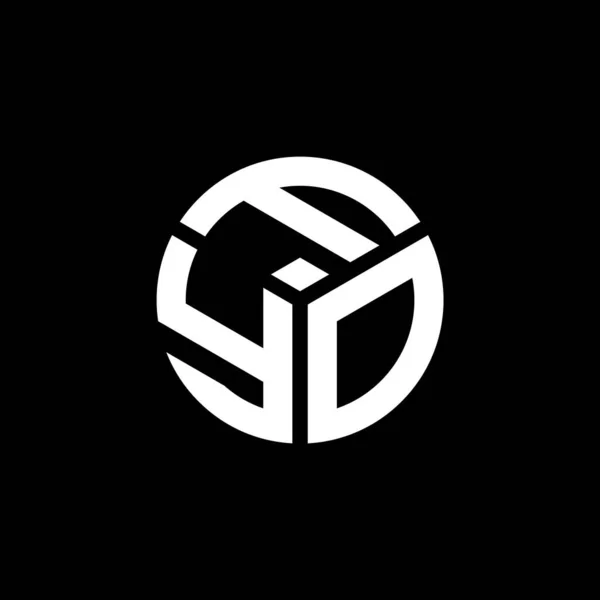 Logo Lettera Fyo Disegno Sfondo Nero Fyo Creativo Iniziali Lettera — Vettoriale Stock
