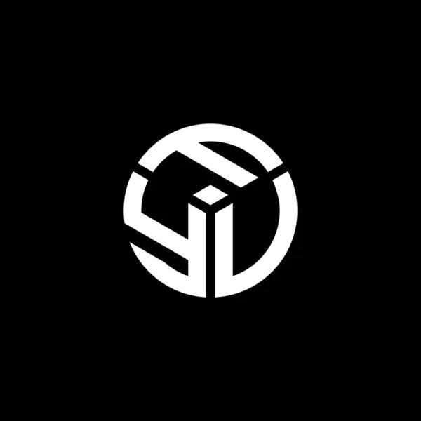 Fyv Harf Logosu Tasarımı Siyah Arka Planda Fyv Yaratıcı Harflerin — Stok Vektör